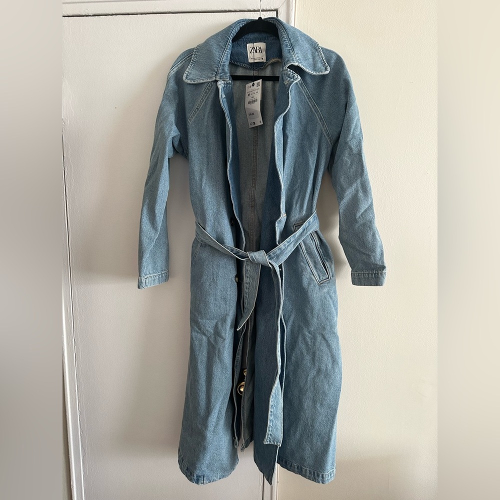 Denim trench
